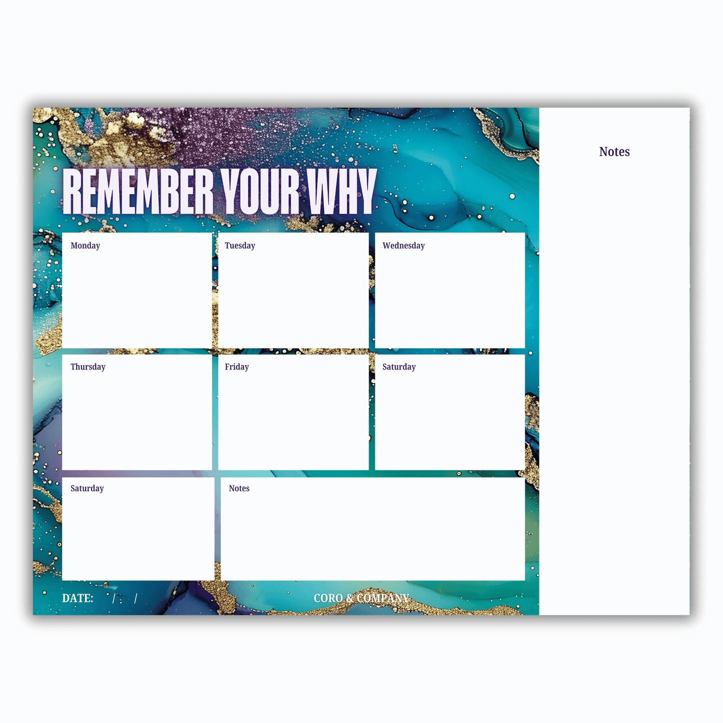 Remember Your Why Weekly Desk Planner • 8.5 x 11"