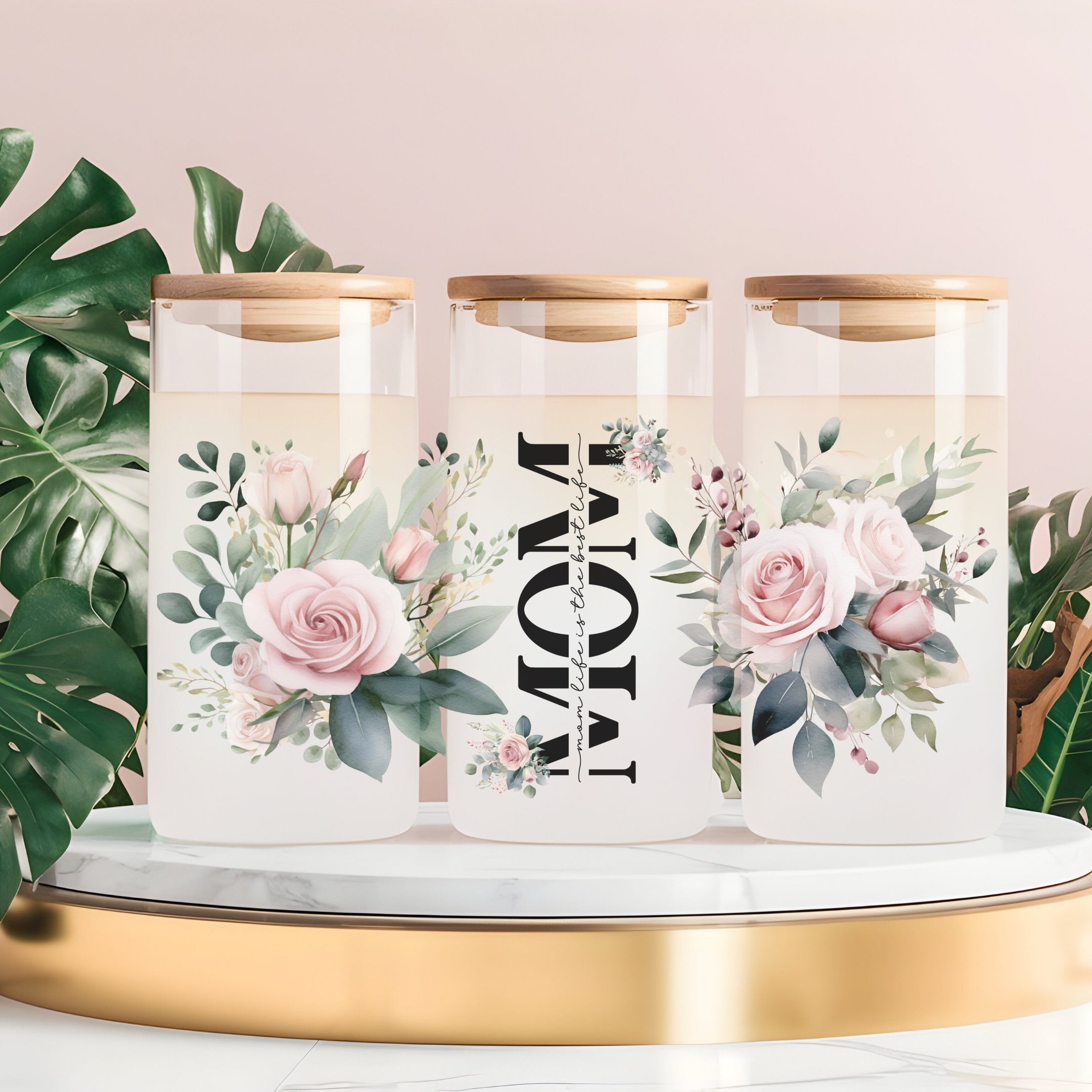 Mom Life Is The Best Life Cup with Lid and Straw