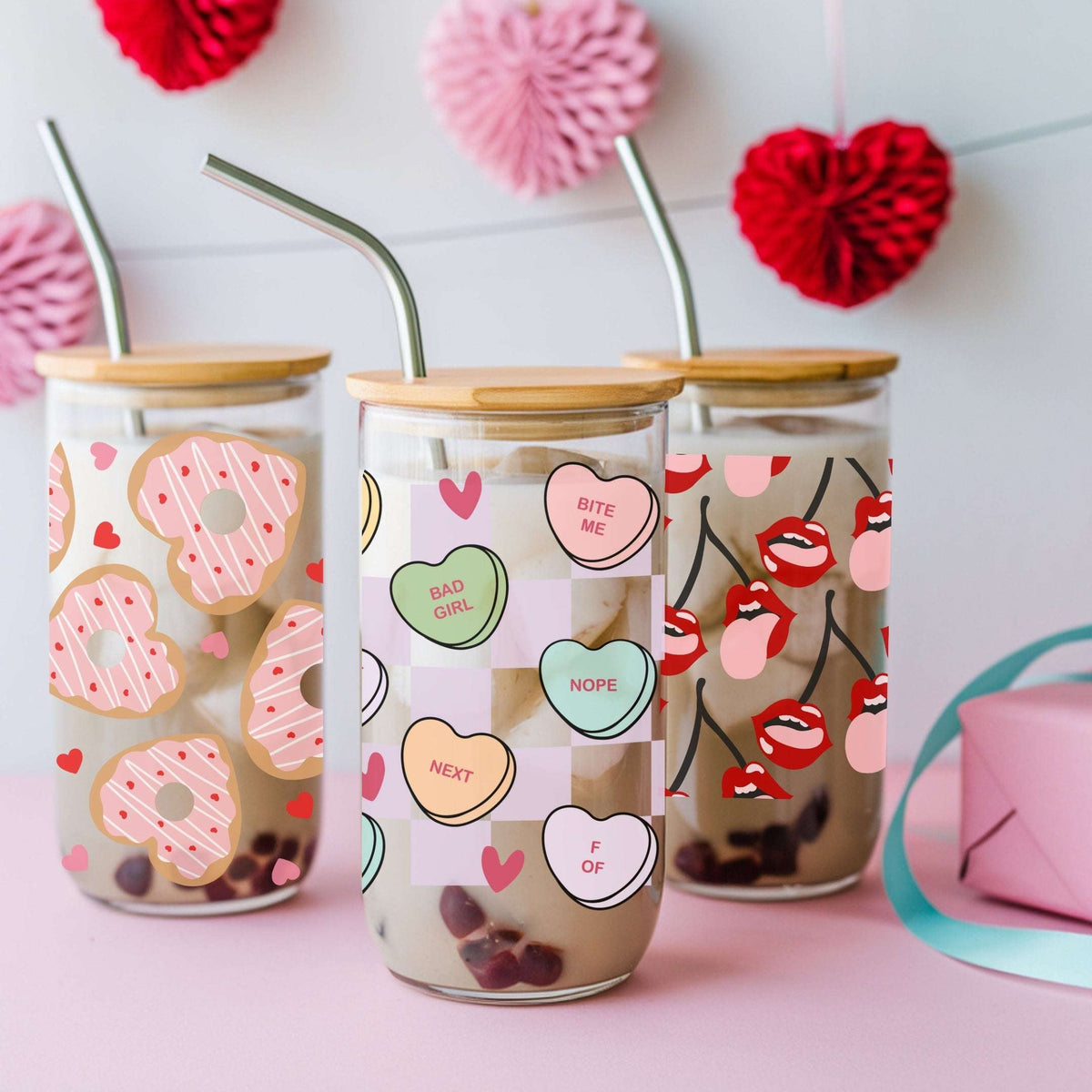 Heart Cookies Cup With Lid and Straw - CoRo & Company
