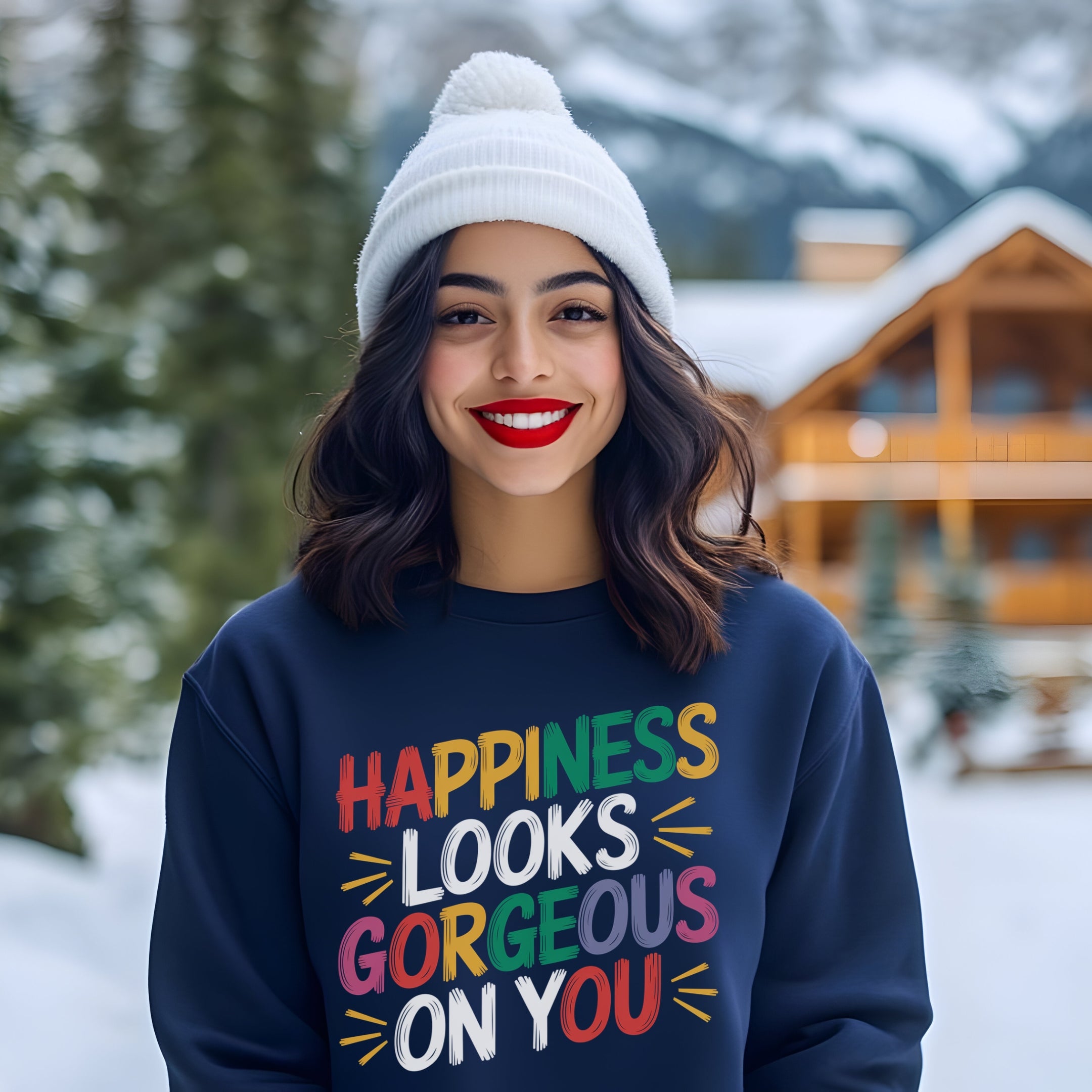 Happiness Looks Gorgeous on You Crewneck Sweatshirt Sweater