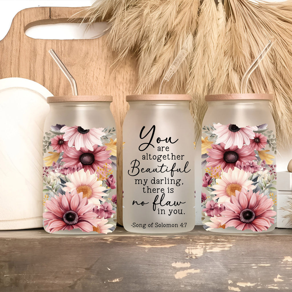 Bible Verse Scripture Cup with Lid and Straw