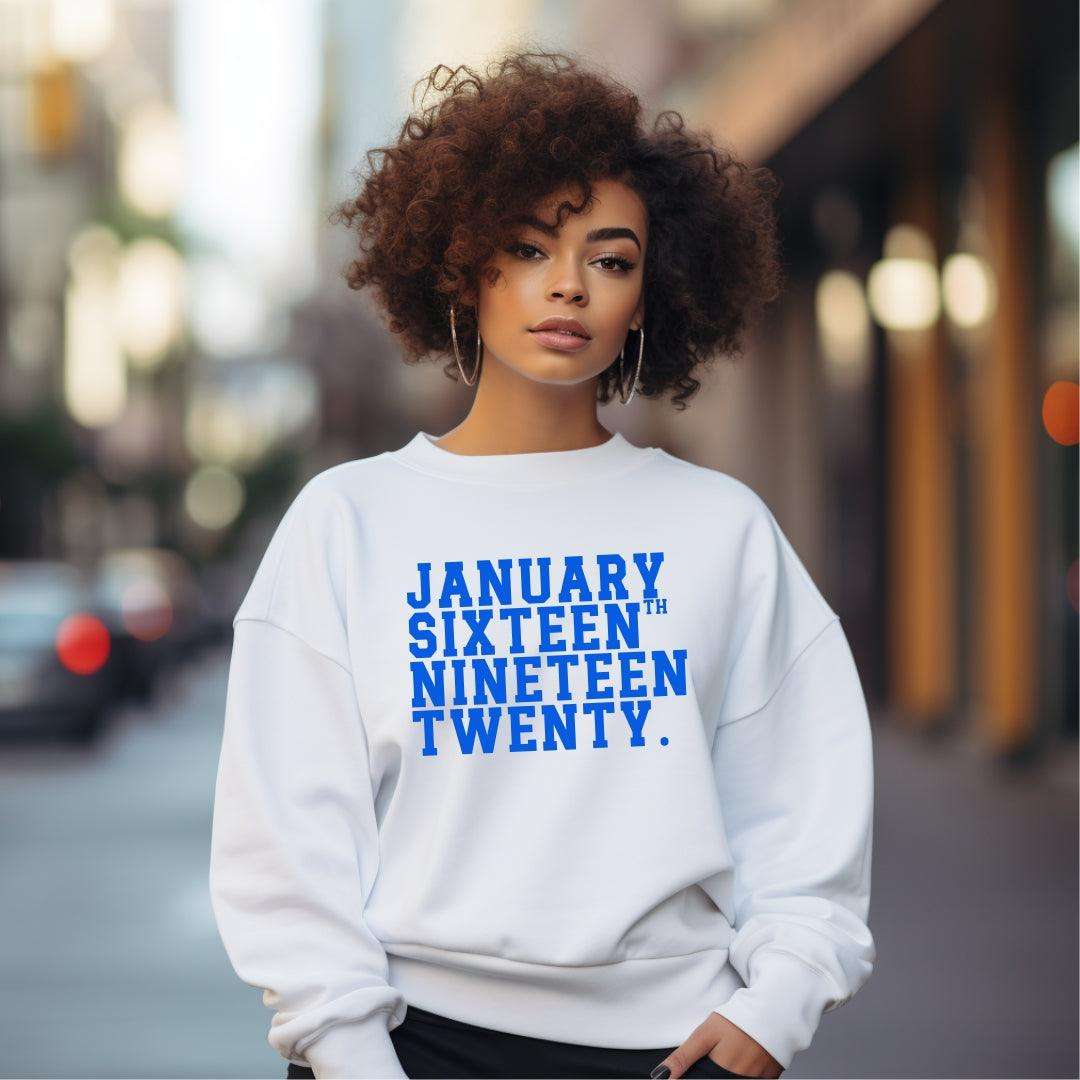 Vintage January Sixteenth Crewneck Pullover Sweatshirt Sweater