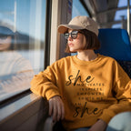 She Motivates Crewneck Sweatshirt
