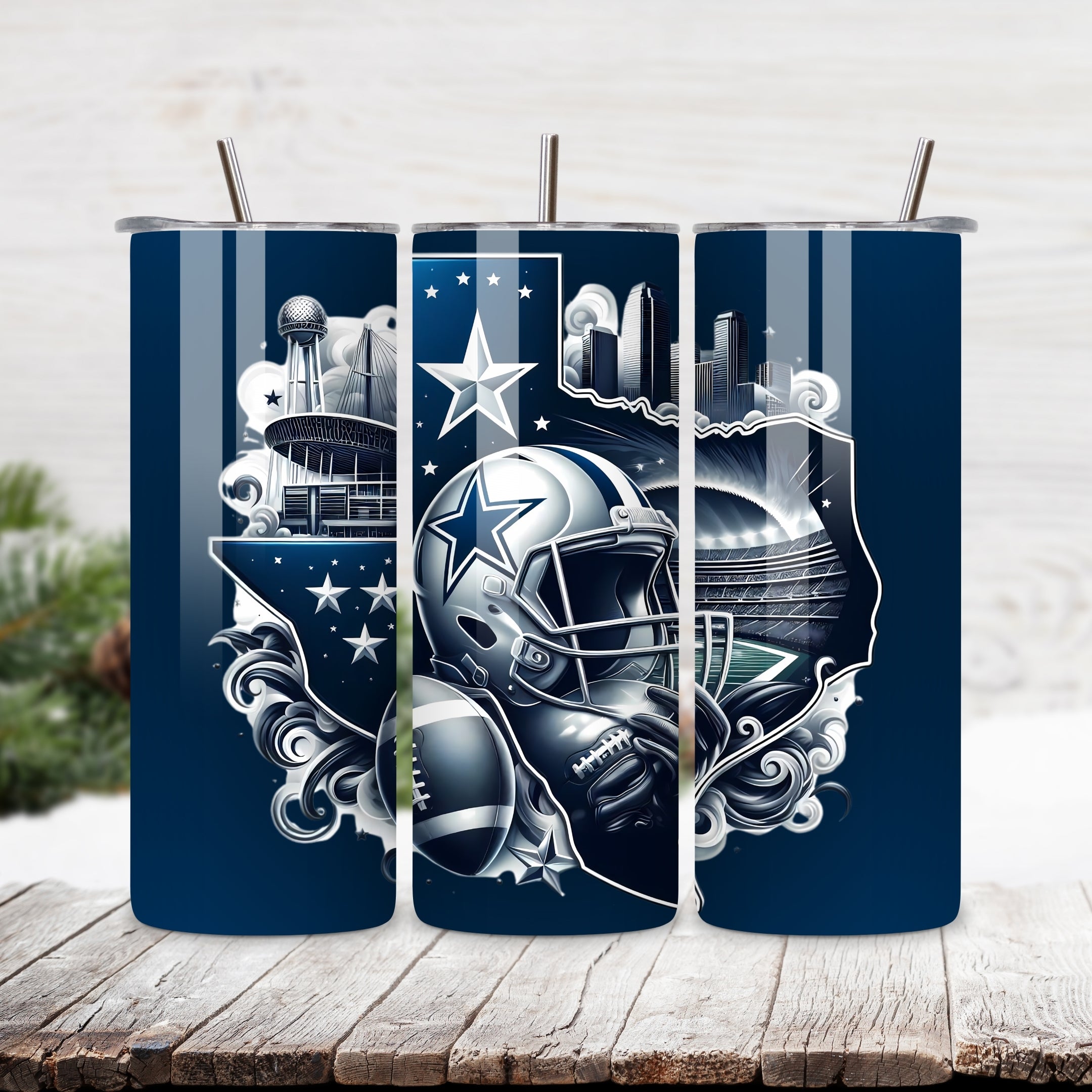 Dallas Cowboys Home Turf 20oz Stainless Steel Tumbler with Lid and Straw – Texas Skyline & AT&T Stadium