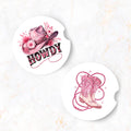 Howdy Pink Western Car Coaster Set (2-Pack) Car Coaster
