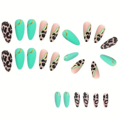 Green Leo • Leopard Nails • Press-on Nails