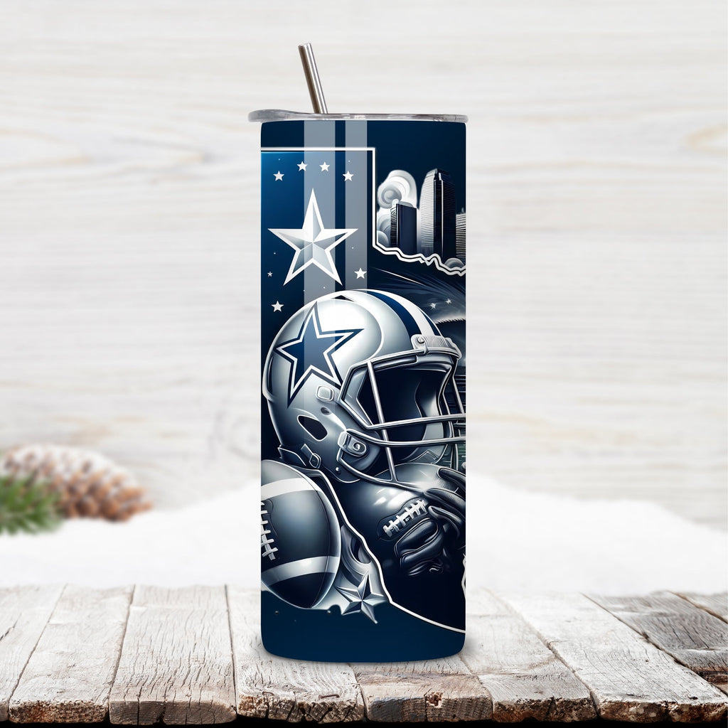 Dallas Cowboys Home Turf 20oz Stainless Steel Tumbler with Lid and Straw – Texas Skyline & AT&T Stadium