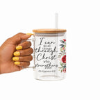 Bible Verse Scripture Cup, Mug & Tumbler with Lid & Straw – Floral Christian Gift for Her