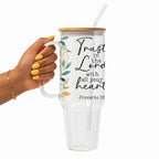 Bible Verse Scripture Cup, Mug & Tumbler with Lid & Straw – Floral Christian Gift for Her