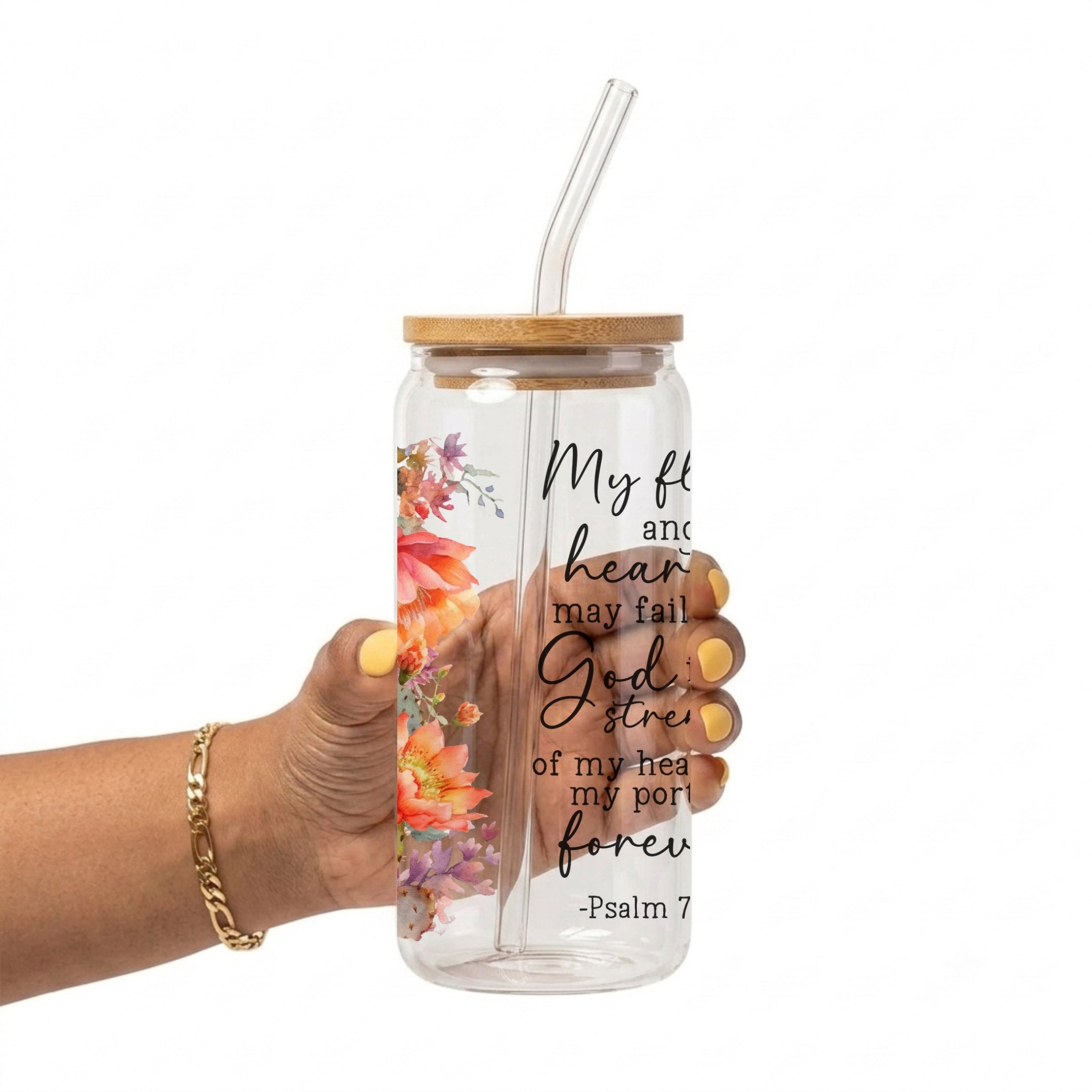 Bible Verse Scripture Cup, Mug & Tumbler with Lid & Straw – Floral Christian Gift for Her