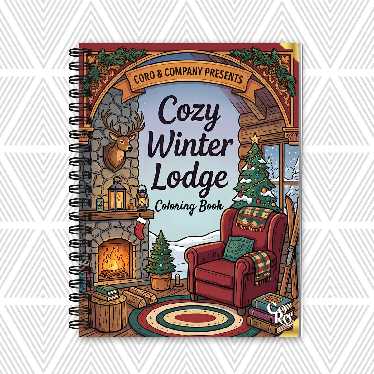 Cozy Winter Lodge Coloring Book