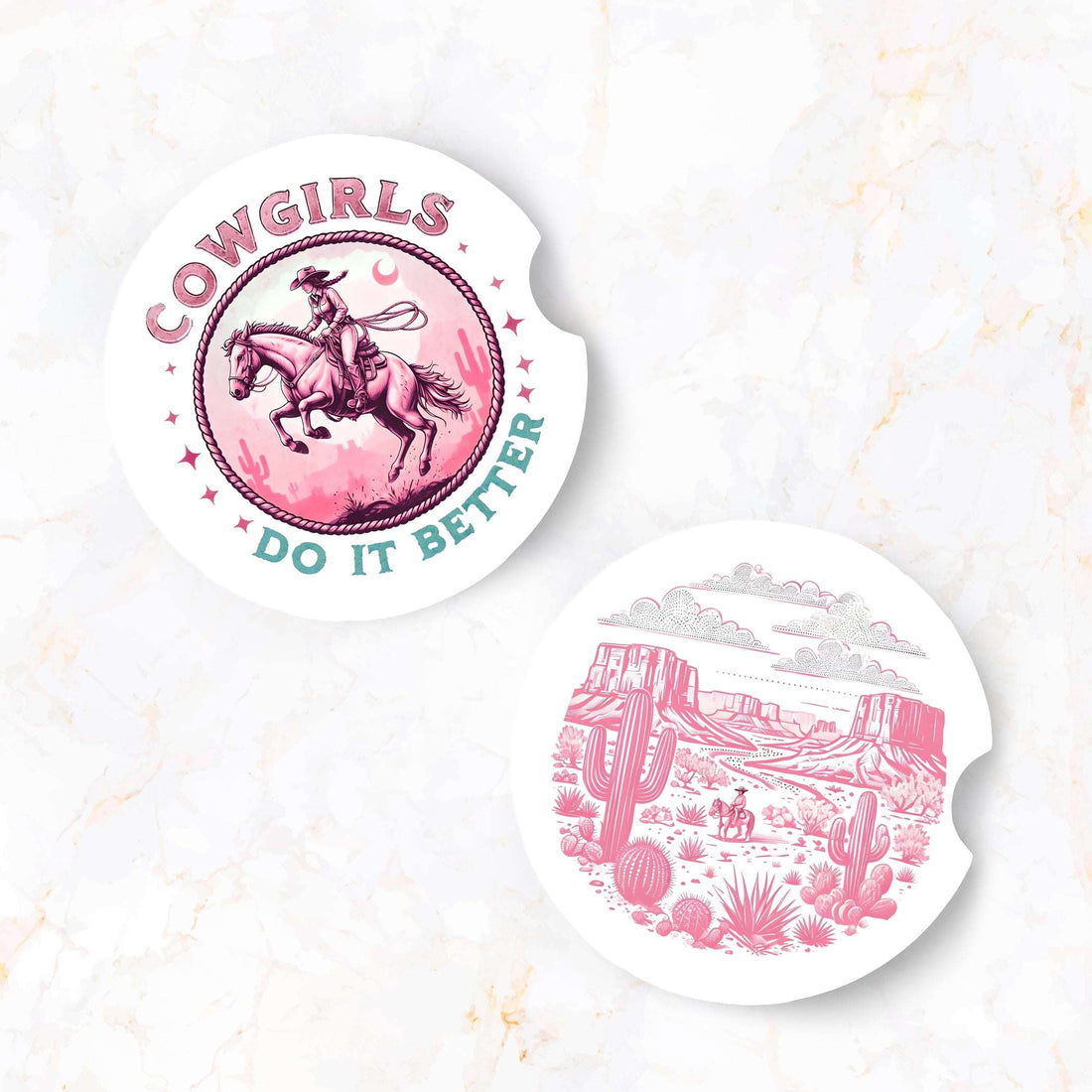 Cowgirls Do It Better Car Coaster Set (2-Pack) Car Coaster