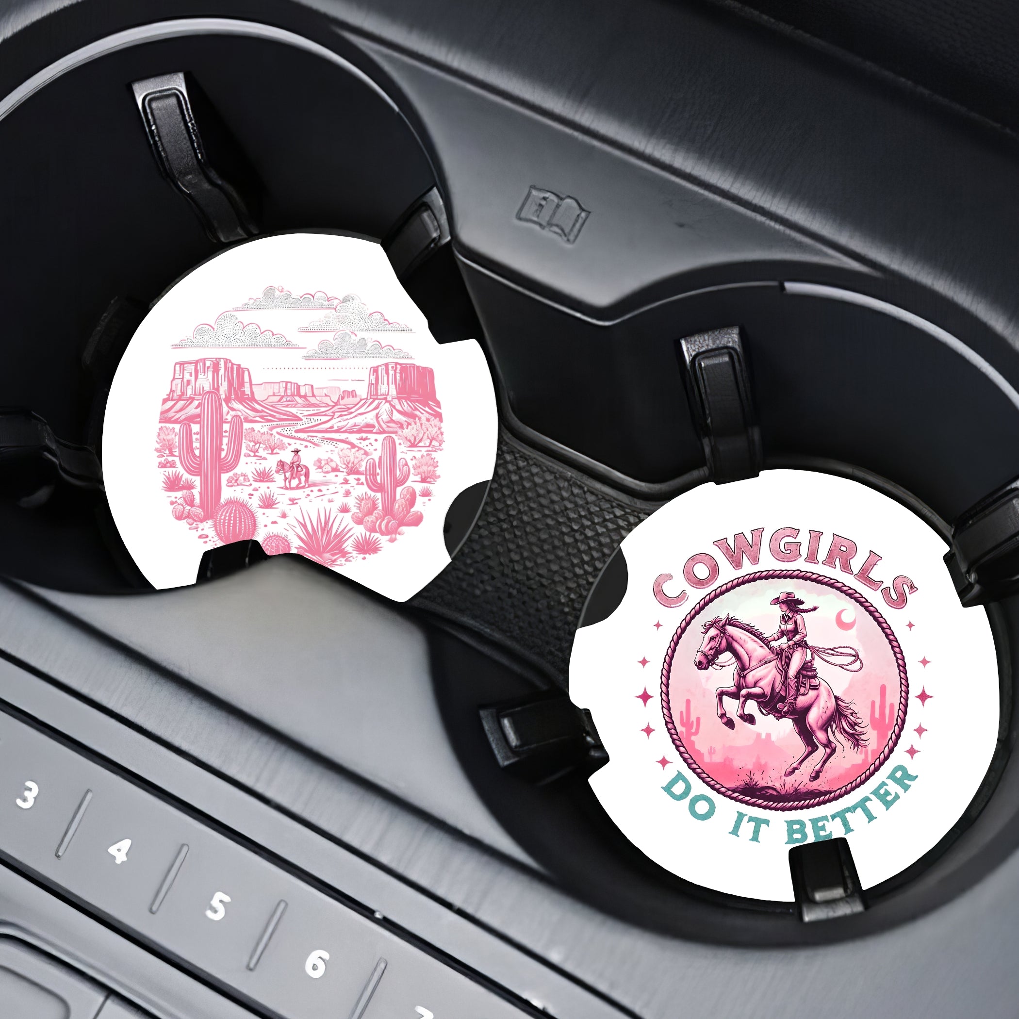 Cowgirls Do It Better Car Coaster Set (2-Pack) Car Coaster