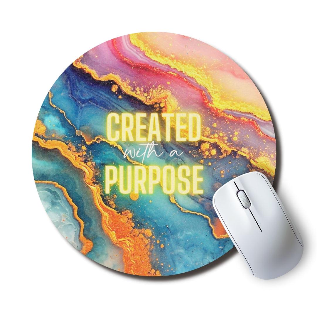 Created With a Purpose Round Mouse Pad