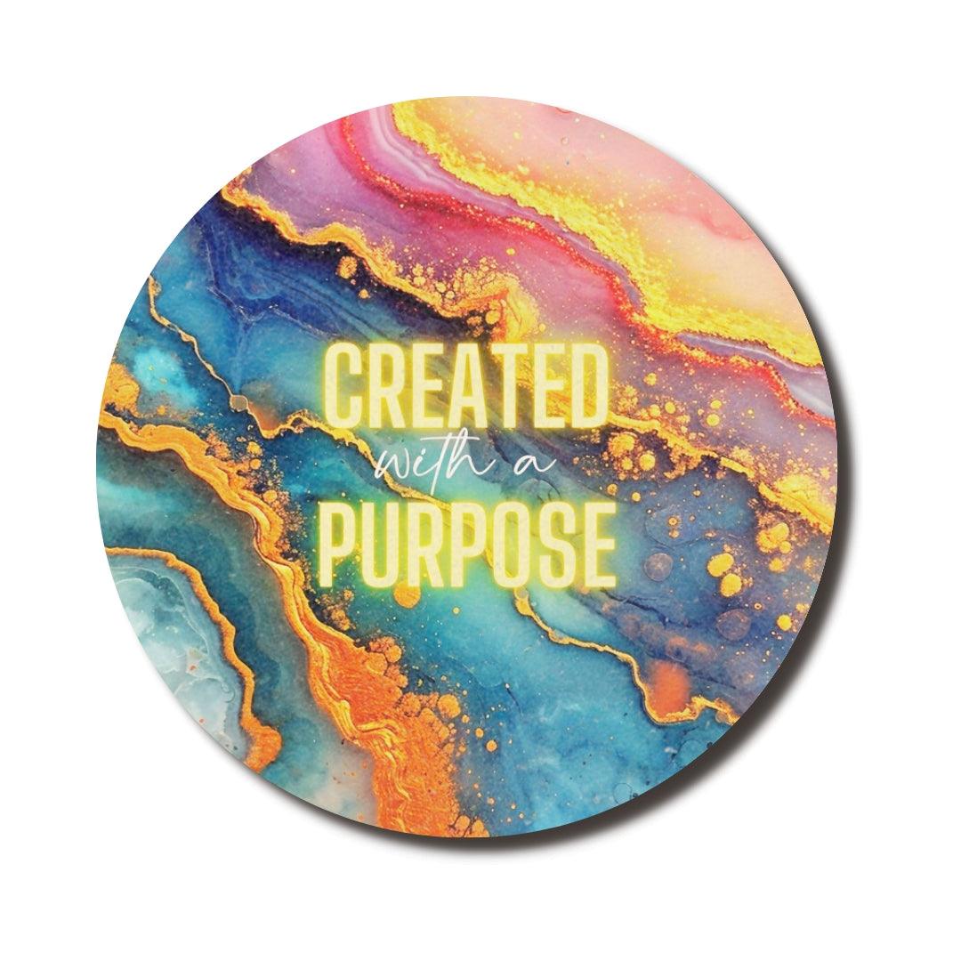 Created With a Purpose Round Mouse Pad