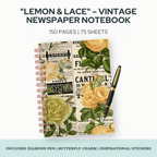 Lemon & Lace – Vintage Newspaper Notebook Journal