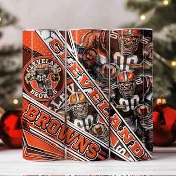 Cleveland Browns Skinny Tumbler • 20 oz Stainless Steel • Drinkware Tumbler
