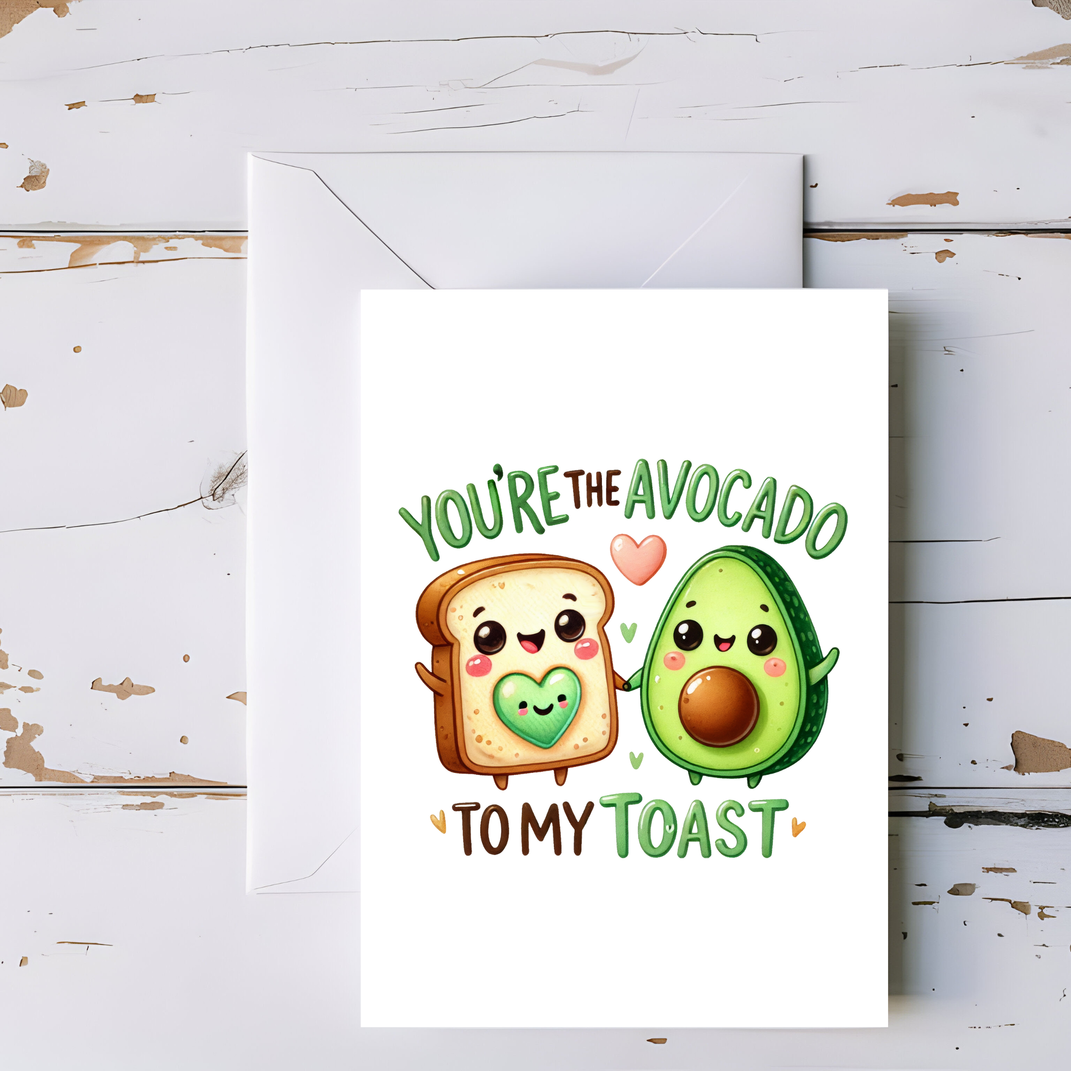 Avocado Toast Greeting Card – Trendy Cute Foodie Pun, Blank Inside Greeting Card