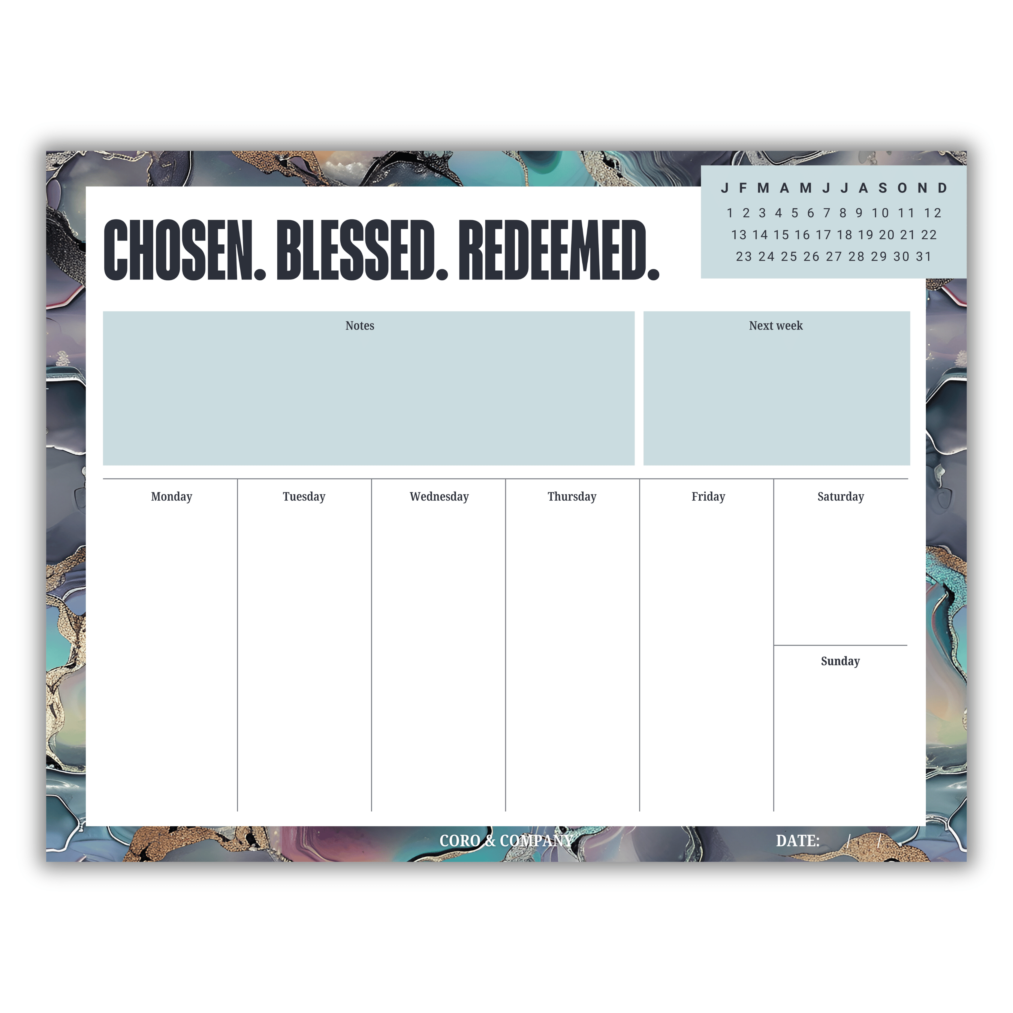Weekly Desk Planner • 8.5 x 11" Weekly Planner