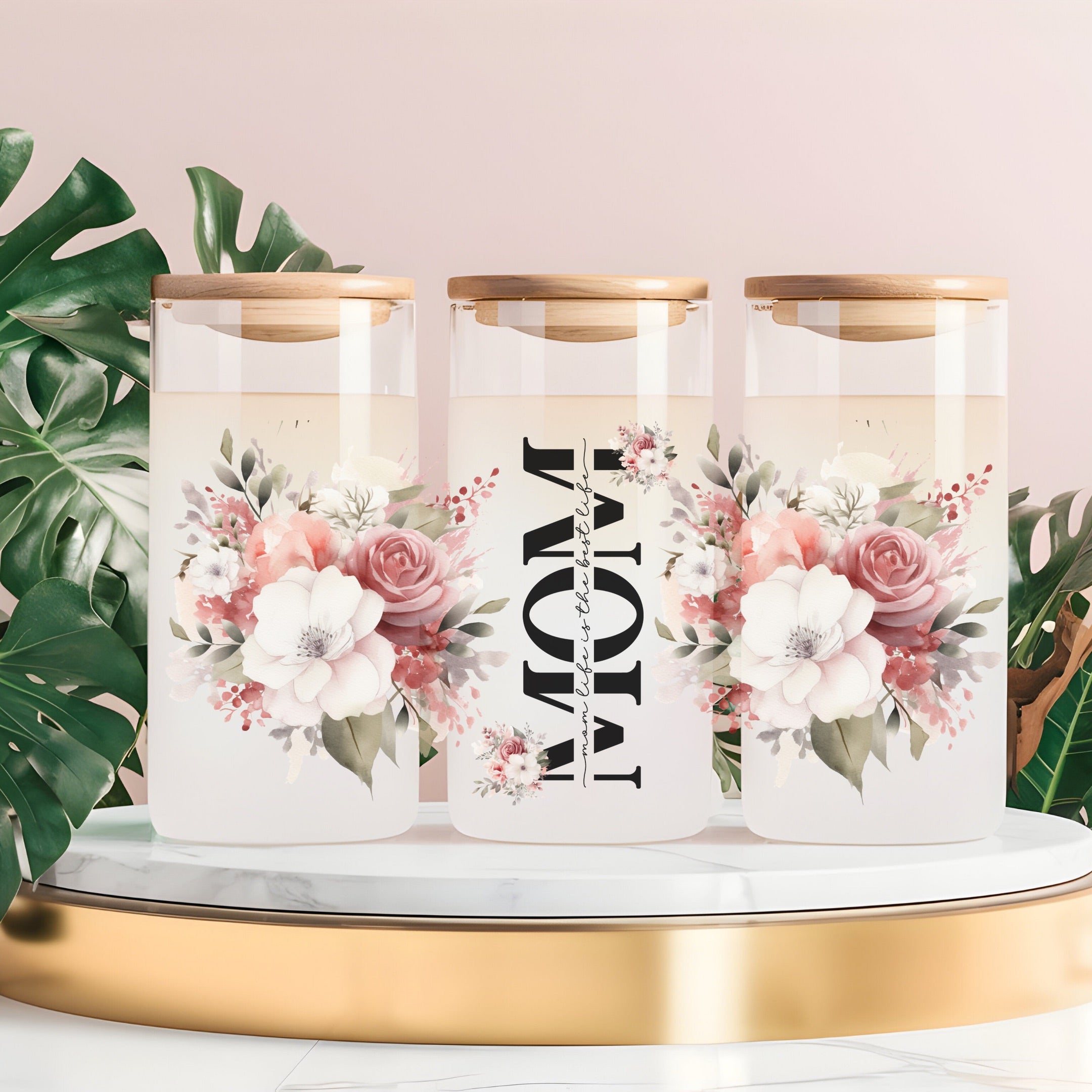 Mom Life Is The Best Life Cup with Lid and Straw