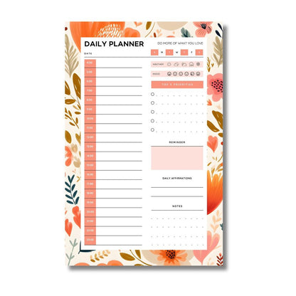 Floral Boho Desktop Daily Planner • 6 x 9"