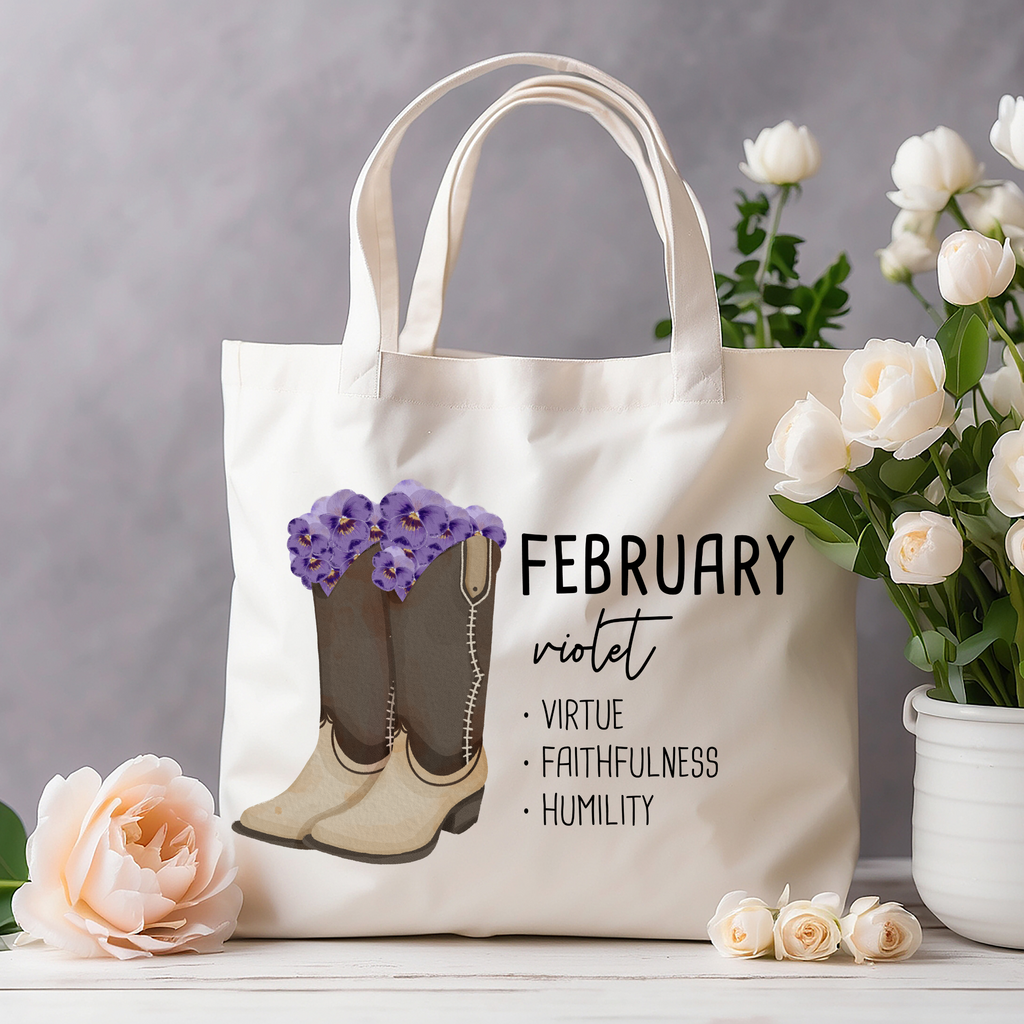 February Bloom & Boot Tote Bag Tote Bag