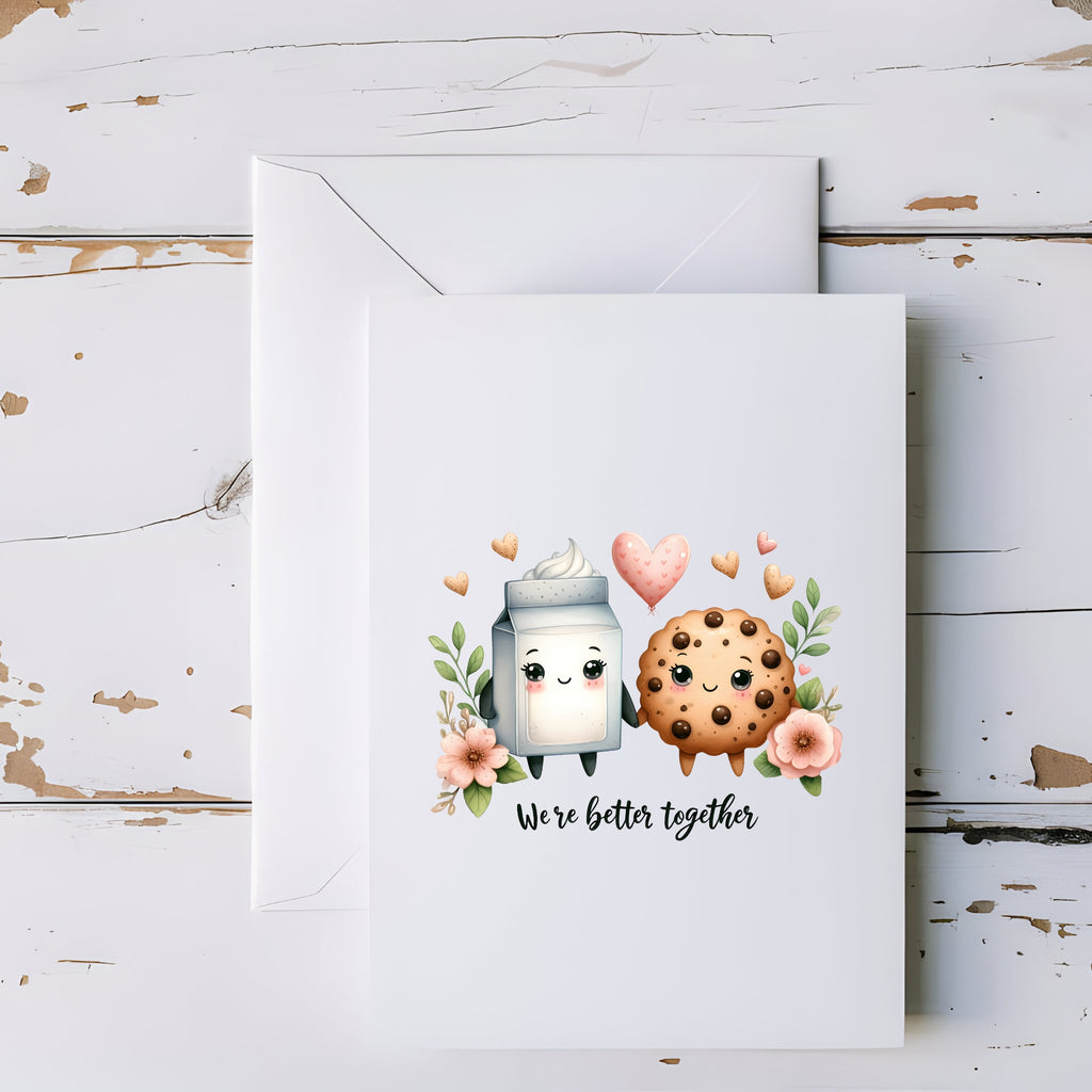 We’re Better Together Milk and Cookie Greeting Card - 5x7" - CoRo & Company