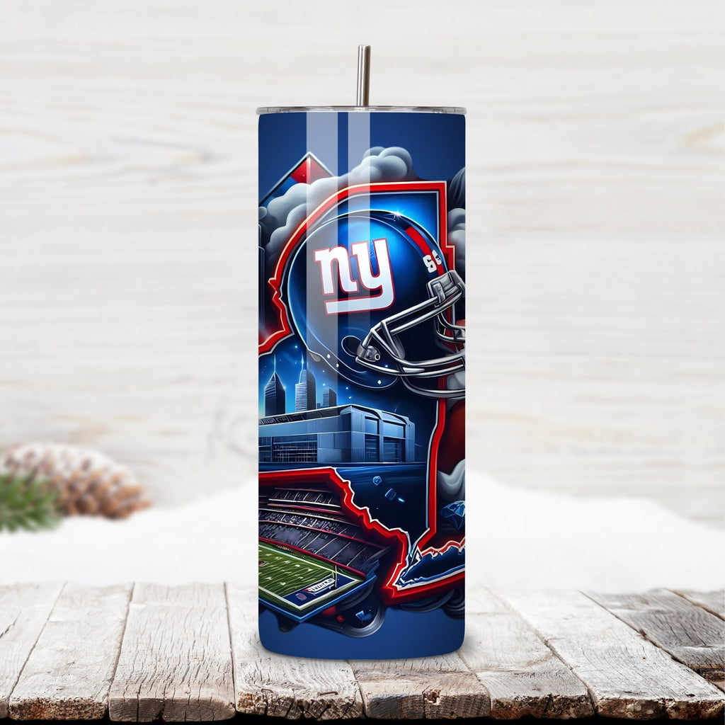 New York Giants Home Turf 20oz Stainless Steel Tumbler with Lid and Straw – New Jersey Skyline & MetLife Stadium