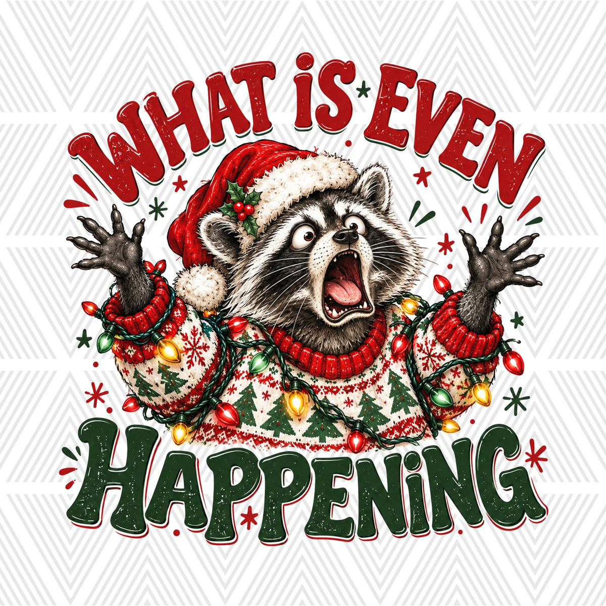 What Is Even Happening Raccoon Christmas Glass Cup