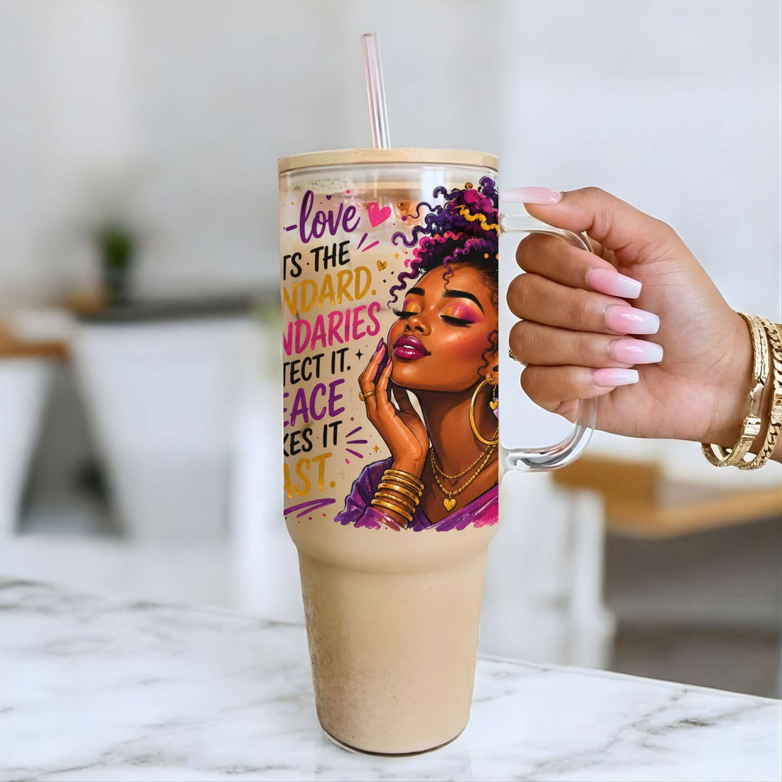 Self-Love Sets the Standard Glass Cup