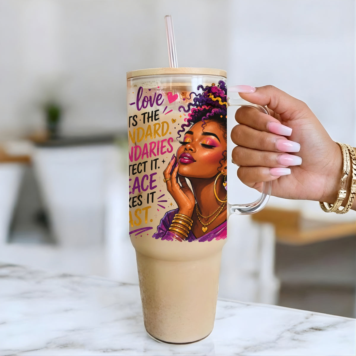 Self-Love Sets the Standard Glass Cup