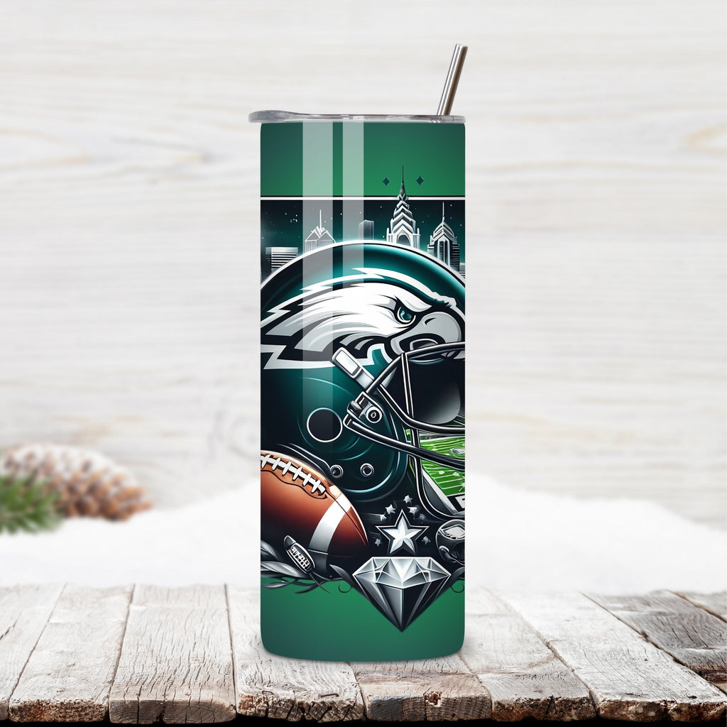 Philadelphia Eagles Home Turf 20oz Stainless Steel Tumbler with Lid and Straw – Pennsylvania Skyline & Lincoln Financial Field