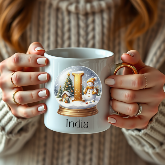 Personalized Initial Christmas Mug