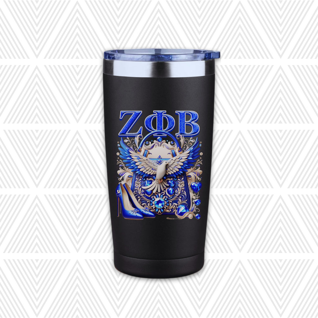 Z Phi B Dove & Diamonds 20oz Tapered Tumbler