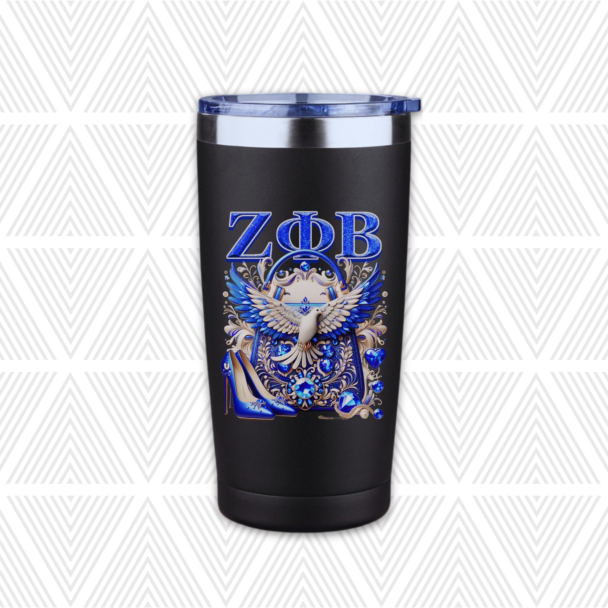Z Phi B Dove & Diamonds 20oz Tapered Tumbler