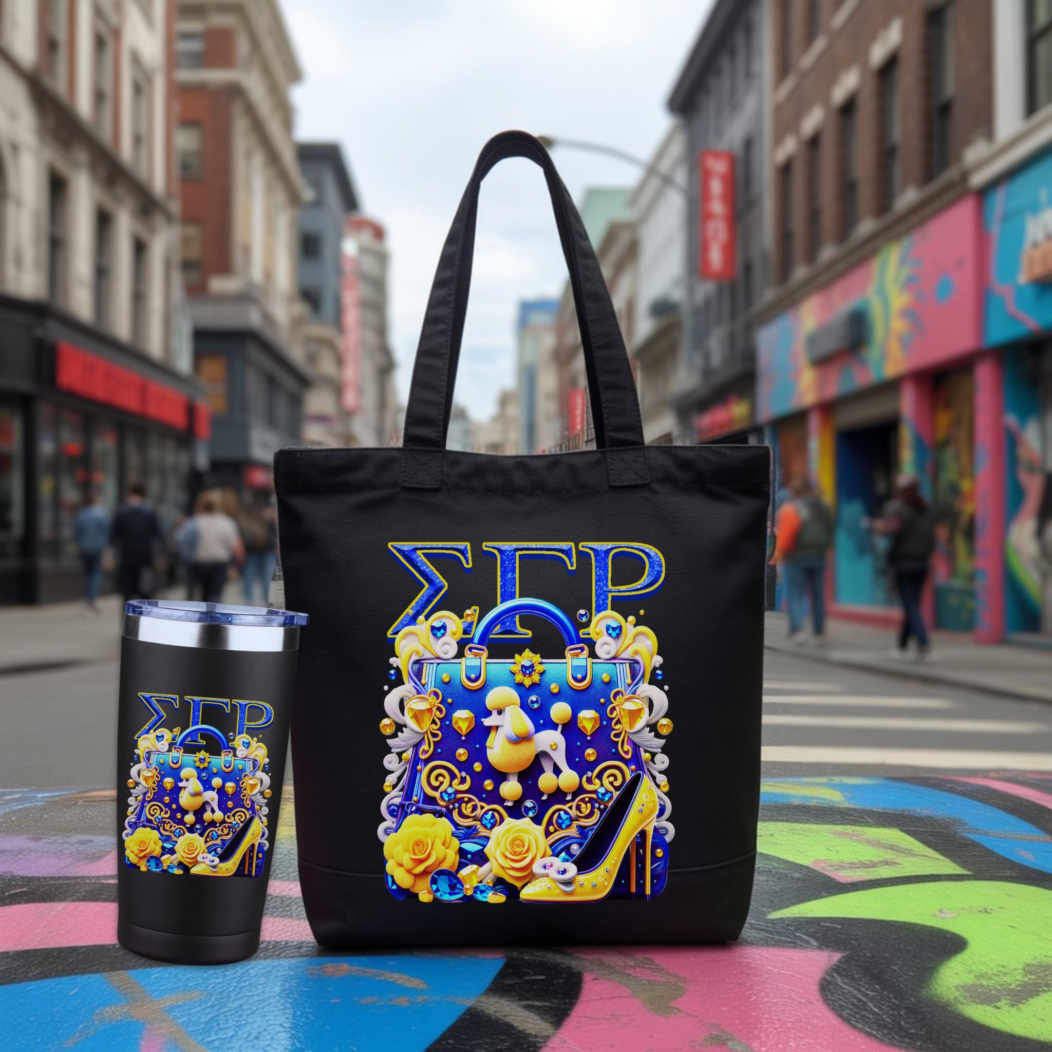 SGRho Poodle & Pearls Luxury Tote Bag