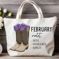 February Bloom & Boot Tote Bag Tote Bag