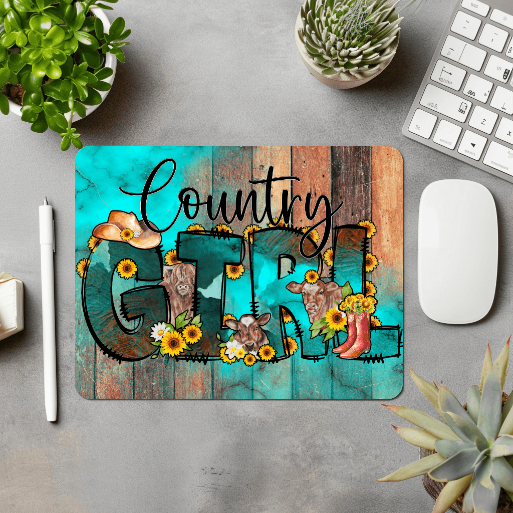 Country Girl Mouse Pad • Laptop Mouse Pad • Desk Accessories