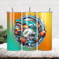 Miami Dolphins Home Turf 20oz Stainless Steel Tumbler with Lid and Straw – Florida Skyline & Hard Rock Stadium