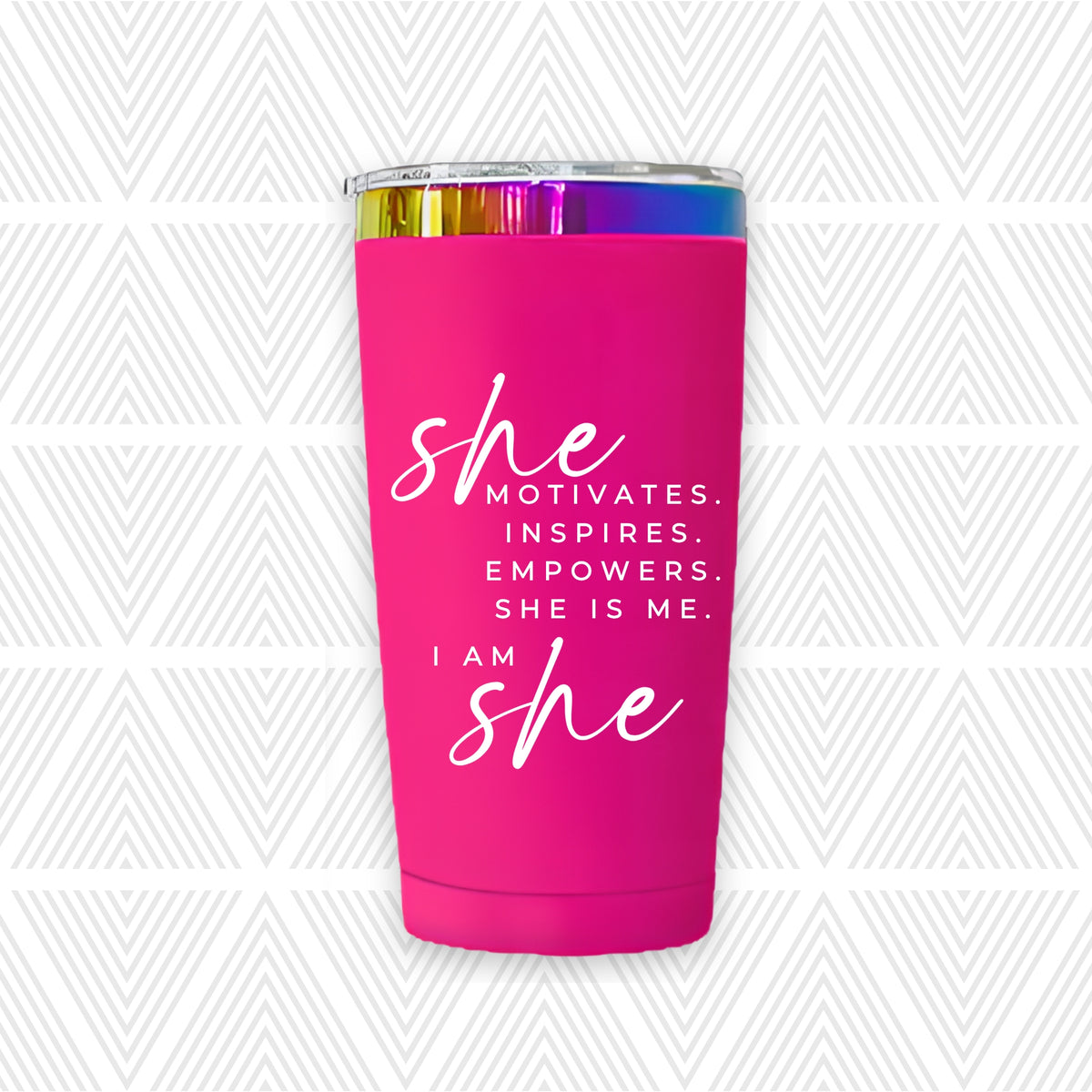 She Motivates 20oz Tapered Tumbler