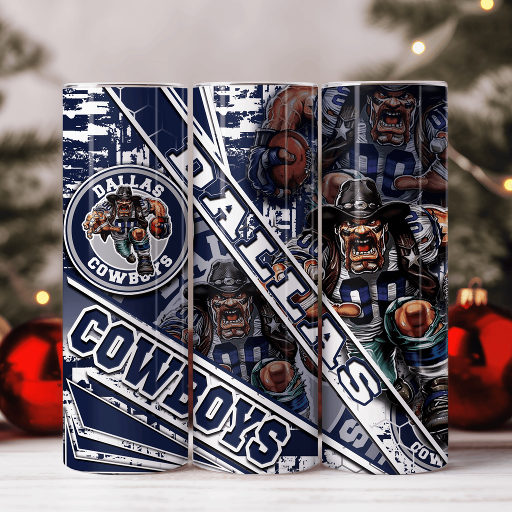 Dallas Cowboys Skinny Tumbler • 20 oz Stainless Steel • Drinkware Tumbler