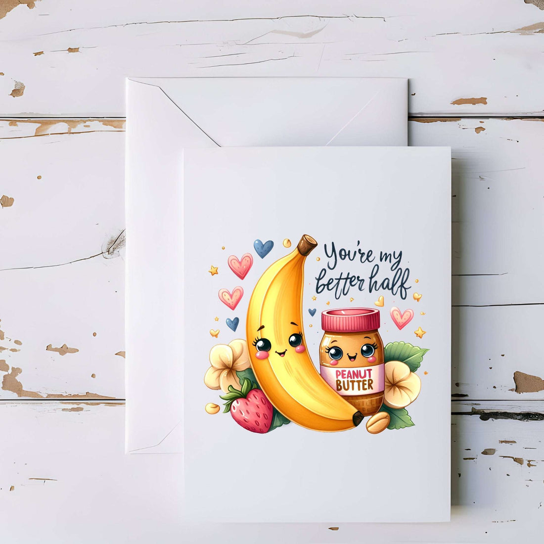 You’re My Better Half Banana and Peanut Butter Greeting Card - 5x7" - CoRo & Company