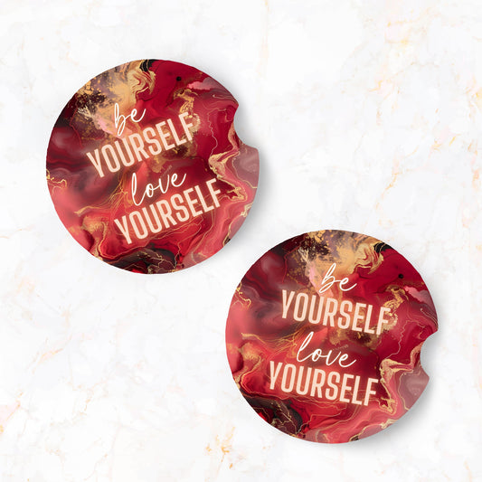 Be Yourself Love Yourself Car Coaster Set (2-Pack)