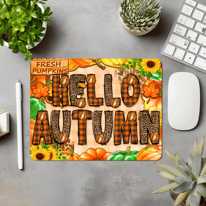 Hello Autumn Mouse Pad • Laptop Mouse Pad • Desk Accessories