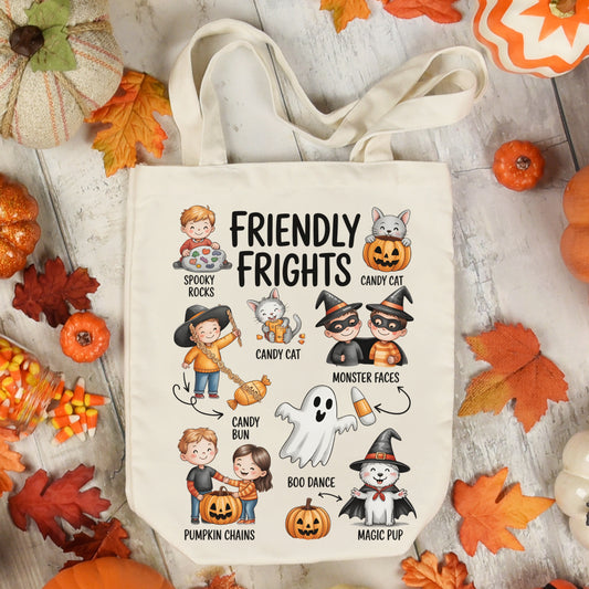 Friendly Frights Tote Bag | Cute Halloween Bag for Kids Tote Bag