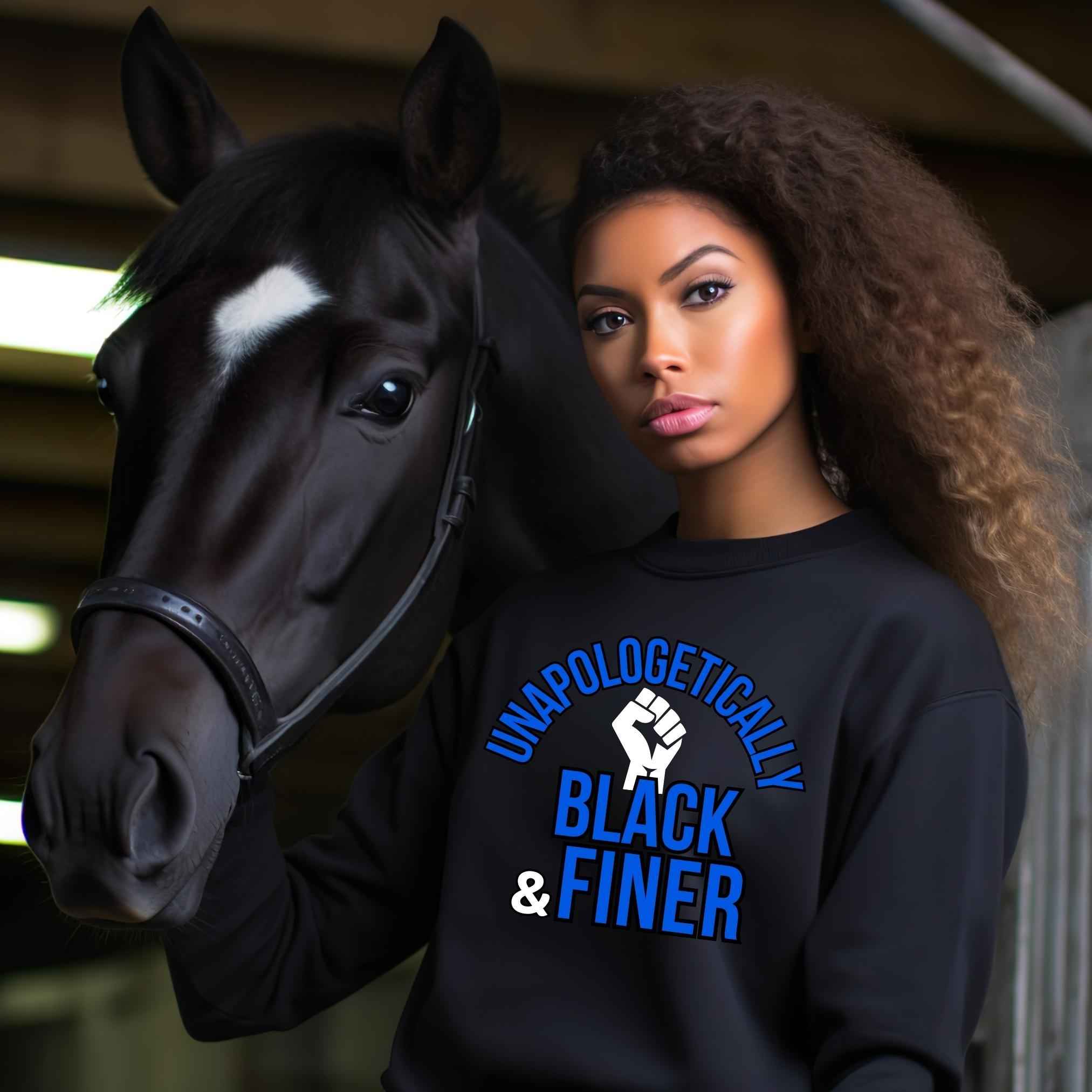 Unapologetically Black + Finer Unisex Sweatshirt Black Sweater