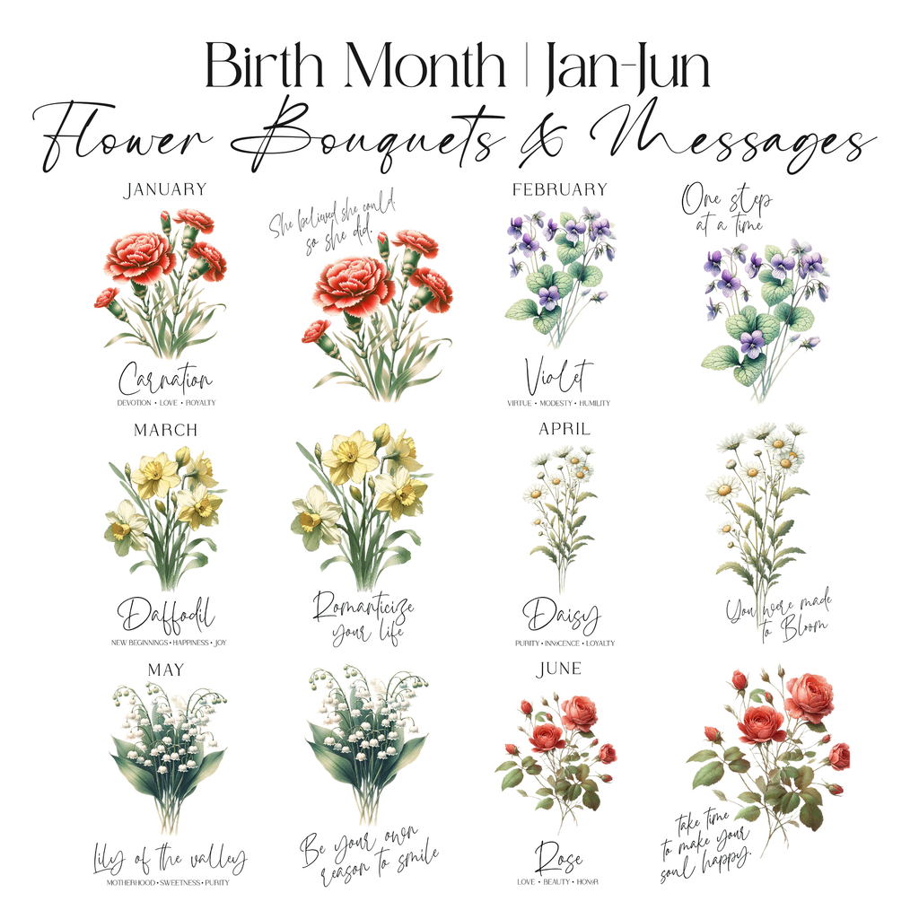 January Birth Flower Affirmation Glass Cup Glass Can Tumbler