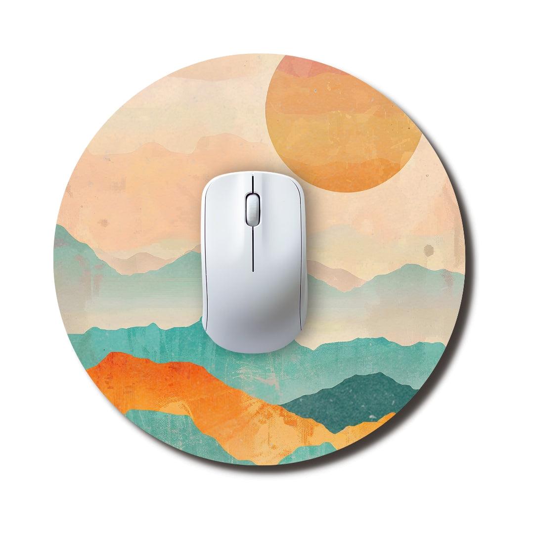 Boho Sunset Round Mouse Pad