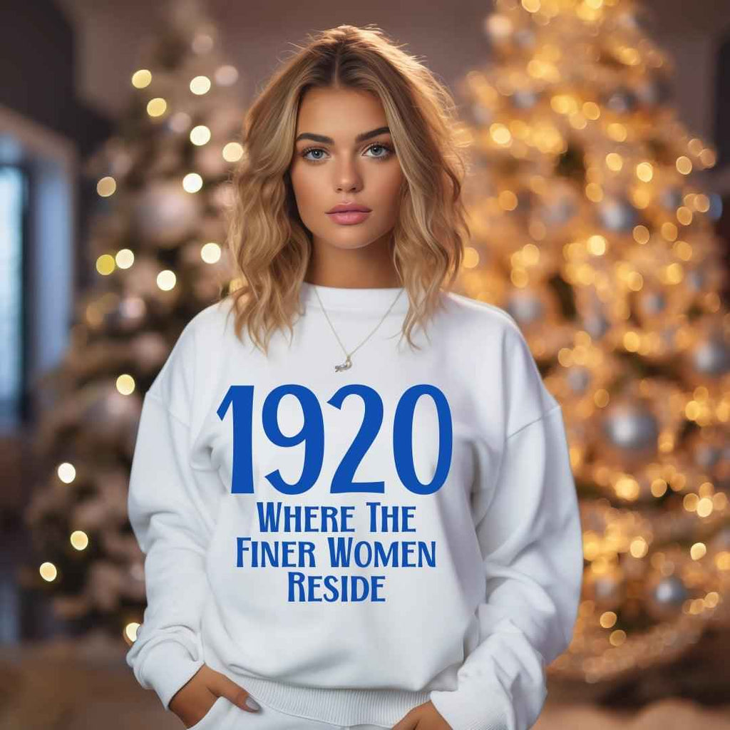 1920 Where the Finer Women Reside Unisex Sweatshirt White Sweater