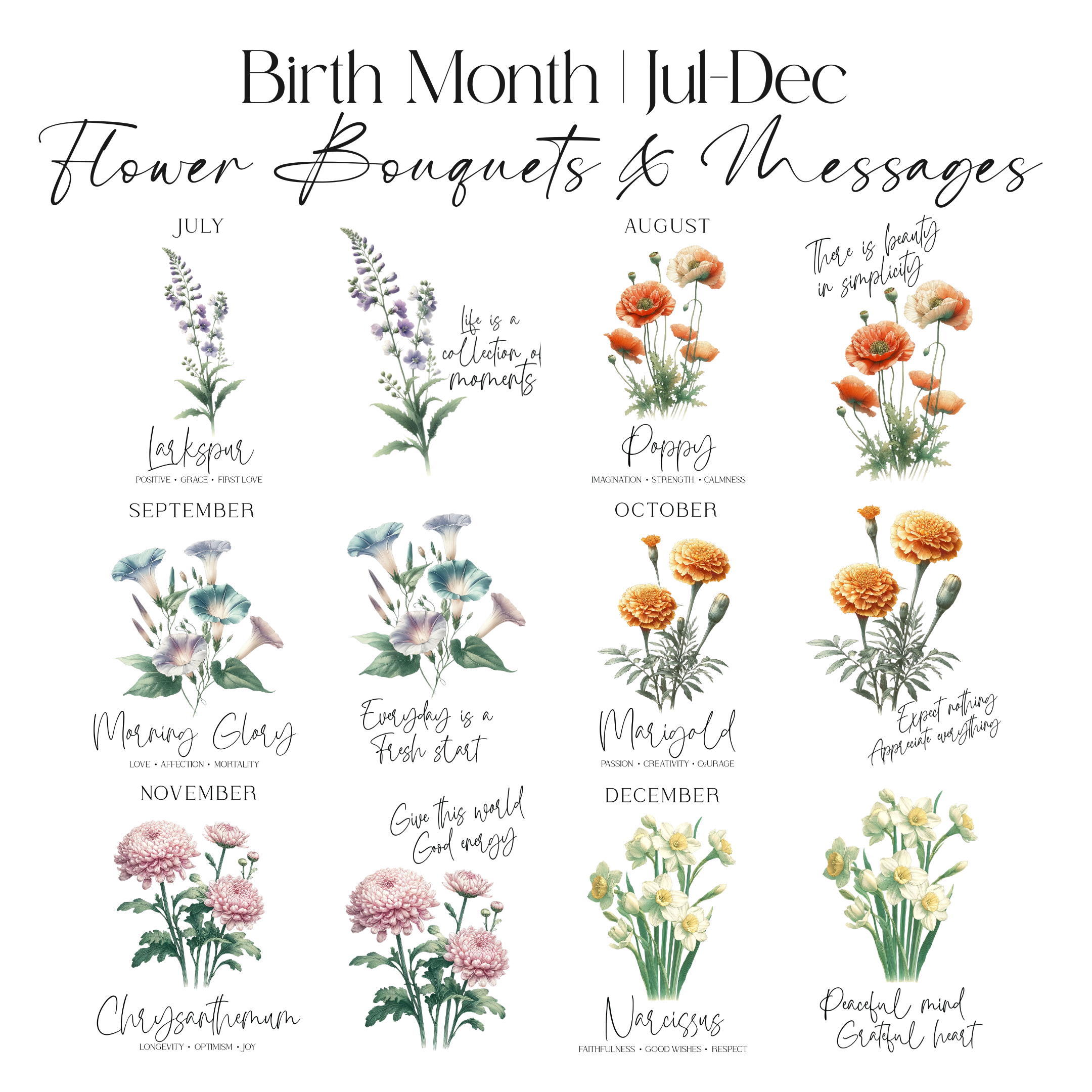 January Birth Flower Affirmation Glass Cup Glass Can Tumbler